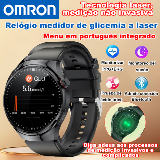Relógio inteligente OMRON de medição de glicemia a laser (medição não invasiva)