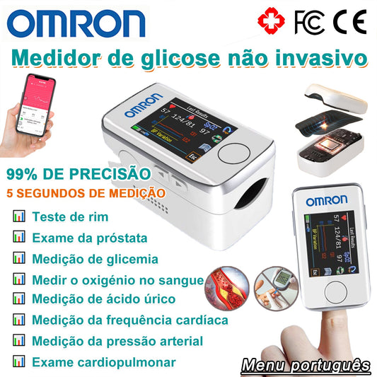 Medidor de Glicose Glucomax no Sangue Não Invasivo OMRON (garantia de 5 anos)