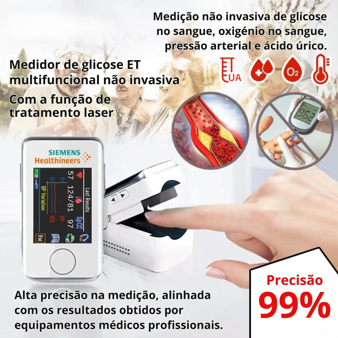 KIT PROMOCIONAL: Medidor de glicose no sangue multifuncional + Tensiómetro eletrónico - COMPRE 1 E RECEBA OUTRO GRÁTIS
